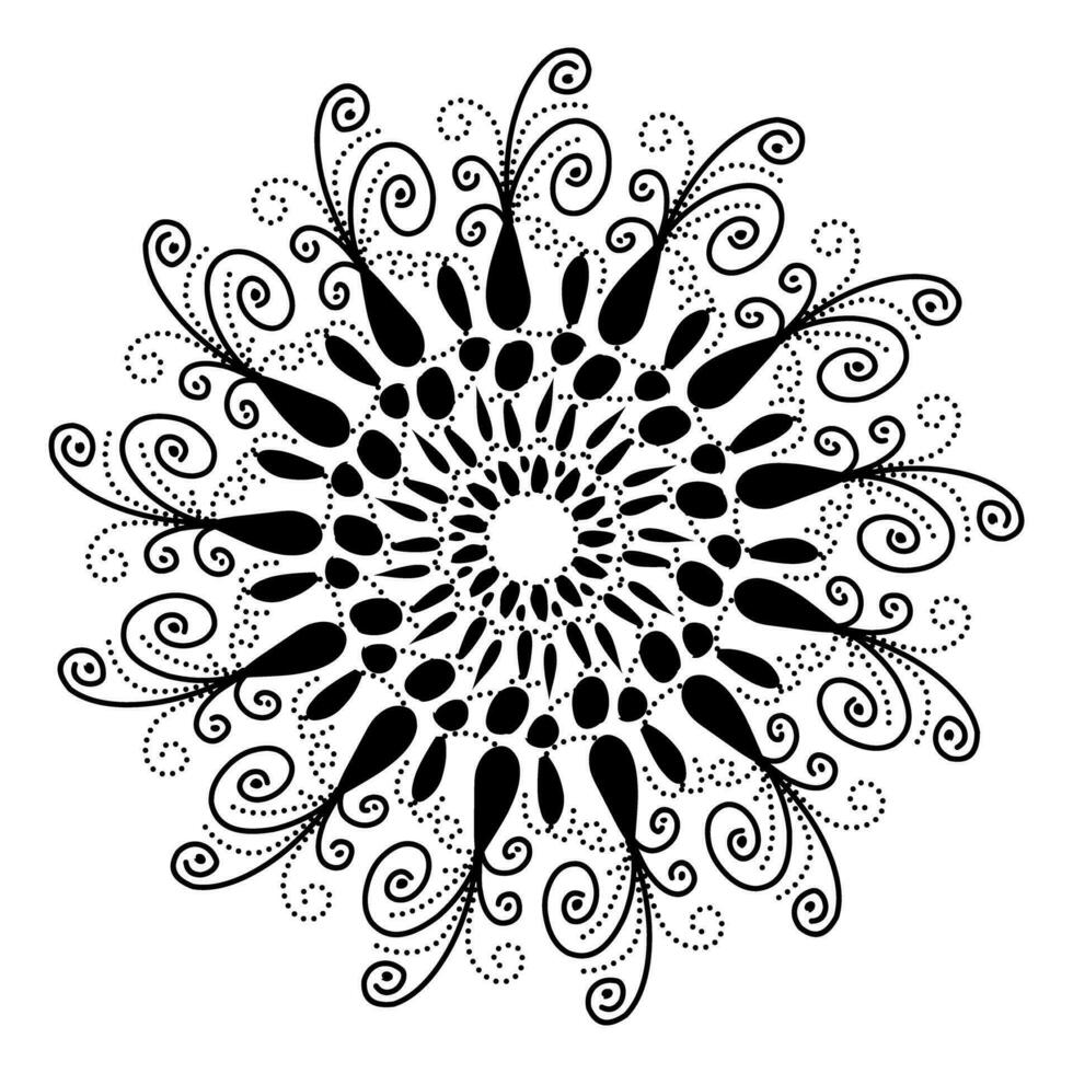 negro tribal mandala elemento ilustración diseño. Perfecto para tatuajes, iconos, antecedentes elementos y fondos de pantalla, pegatinas vector