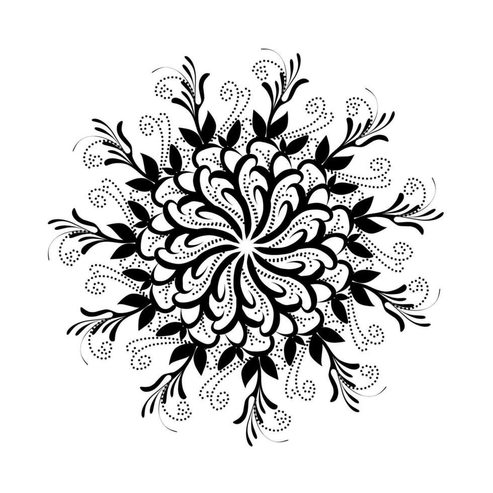 negro tribal mandala elemento ilustración diseño. Perfecto para tatuajes, iconos, antecedentes elementos y fondos de pantalla, pegatinas vector