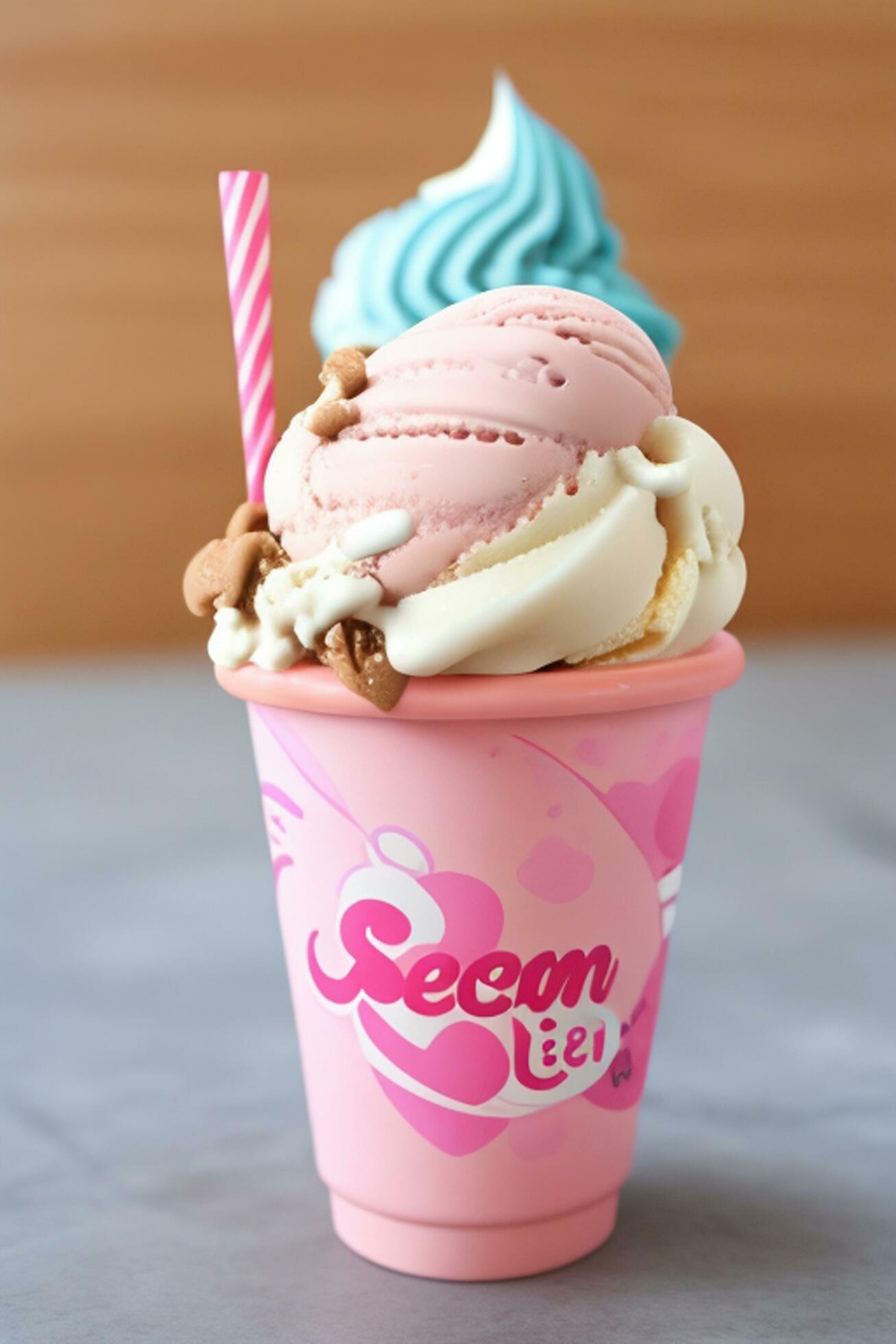 Ice cream scoops on cone. AI Generative 27828665 Stock Photo at Vecteezy