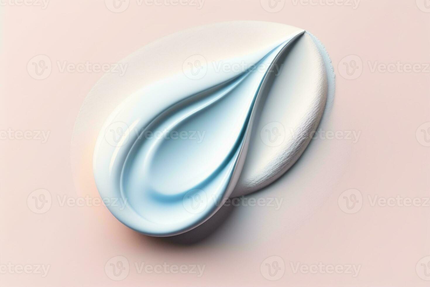 Textured smear of white cosmetic cream on an isolated white background. It can also be polyglutamic acid, hyaluronic acid or serum with ceramides, peptides, retinol molecules. Generative AI. photo