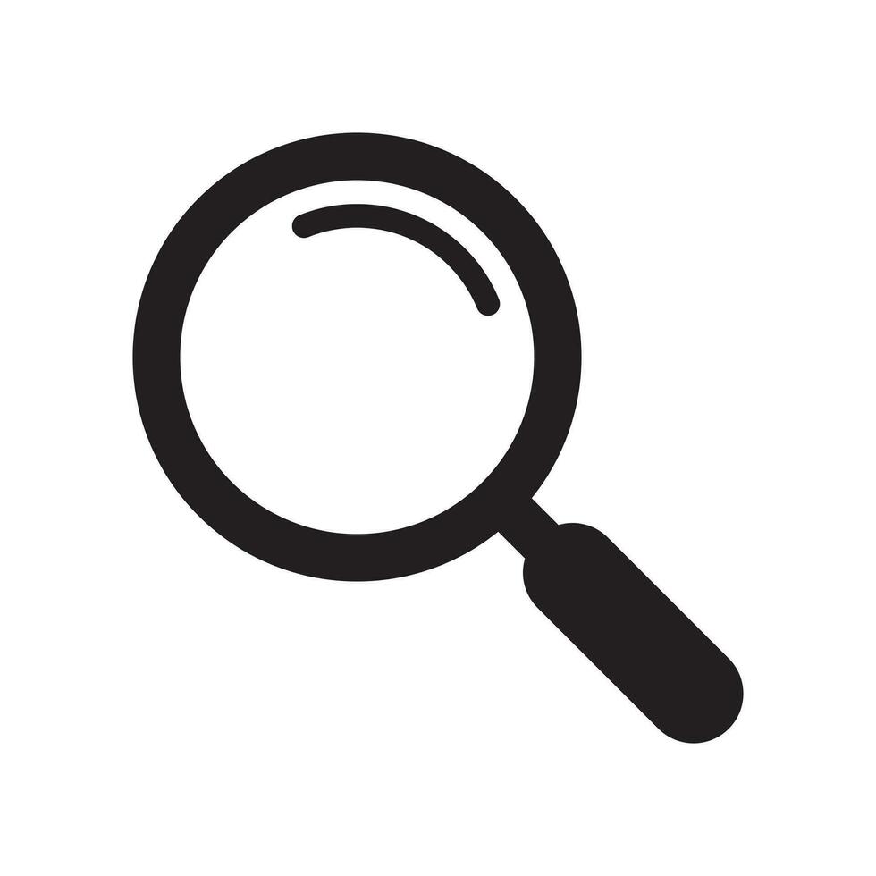 Magnifying glass icon, magnifier or loupe sign. vector