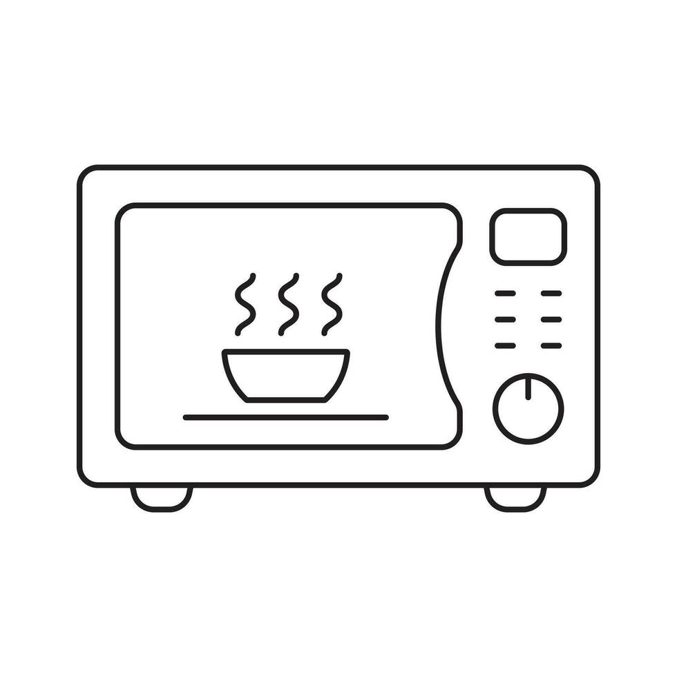 Microwave oven thin line icon. Kitchen appliance icon. Vector illustration.