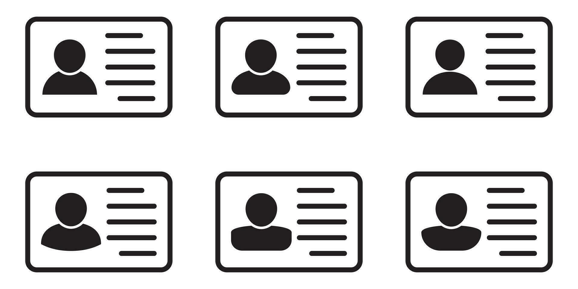 Id card icon. Id card badge icon. Identification card, driver's license icon. Vector illustration.