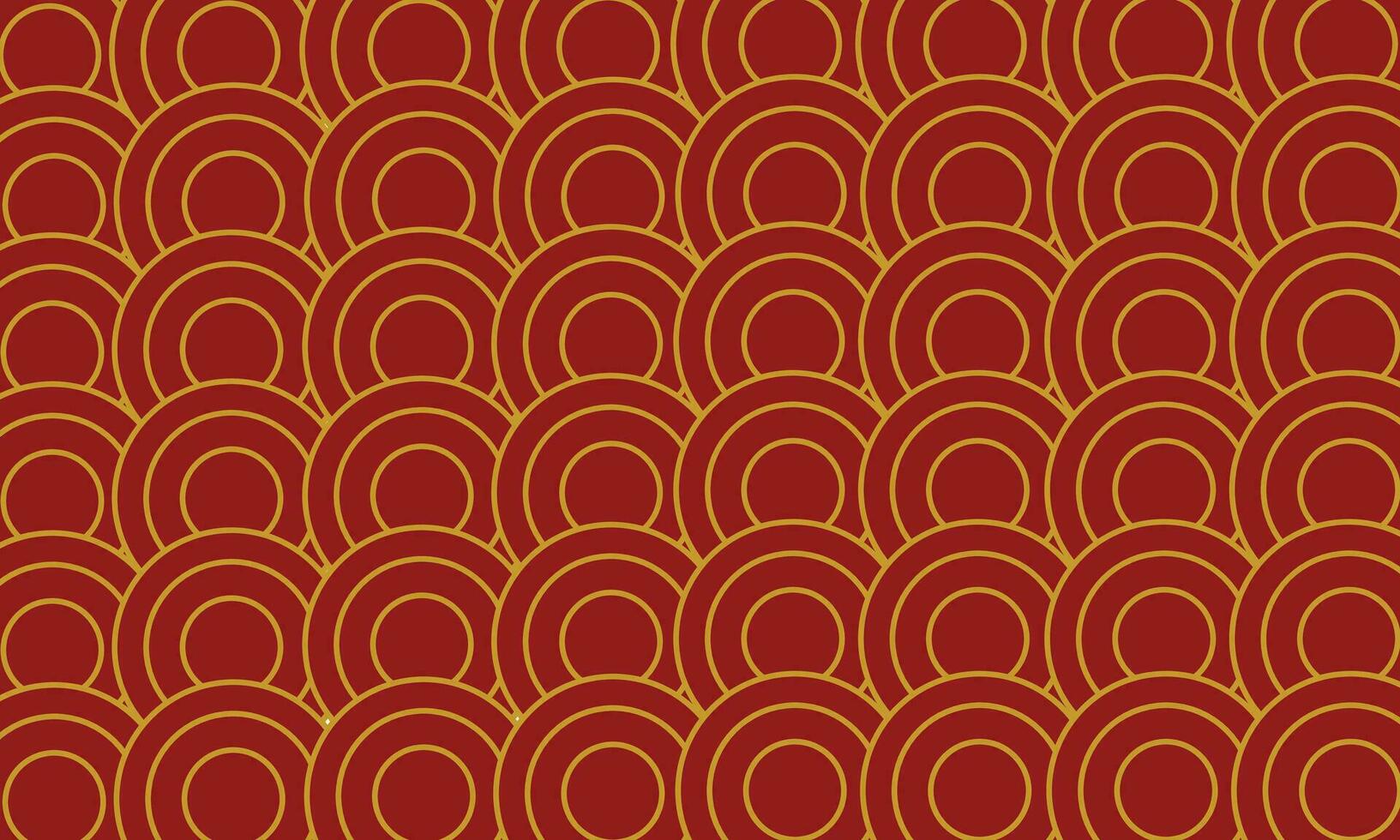 Golden Circle Pattern on Red Background vector