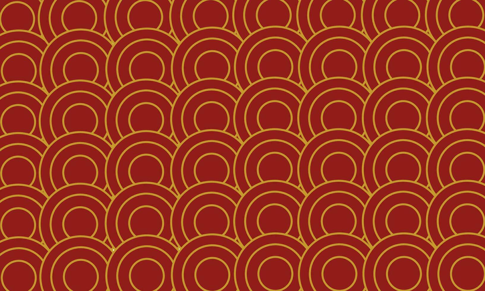 Golden Circle Pattern on Red Background vector