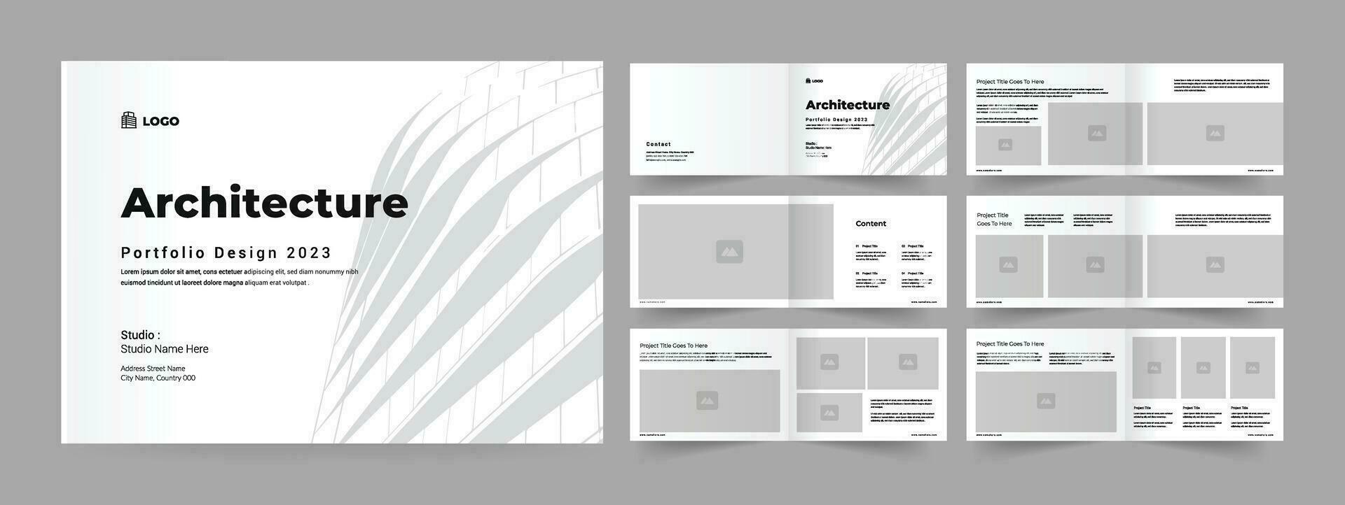 diseño de portafolio de arquitectura vector