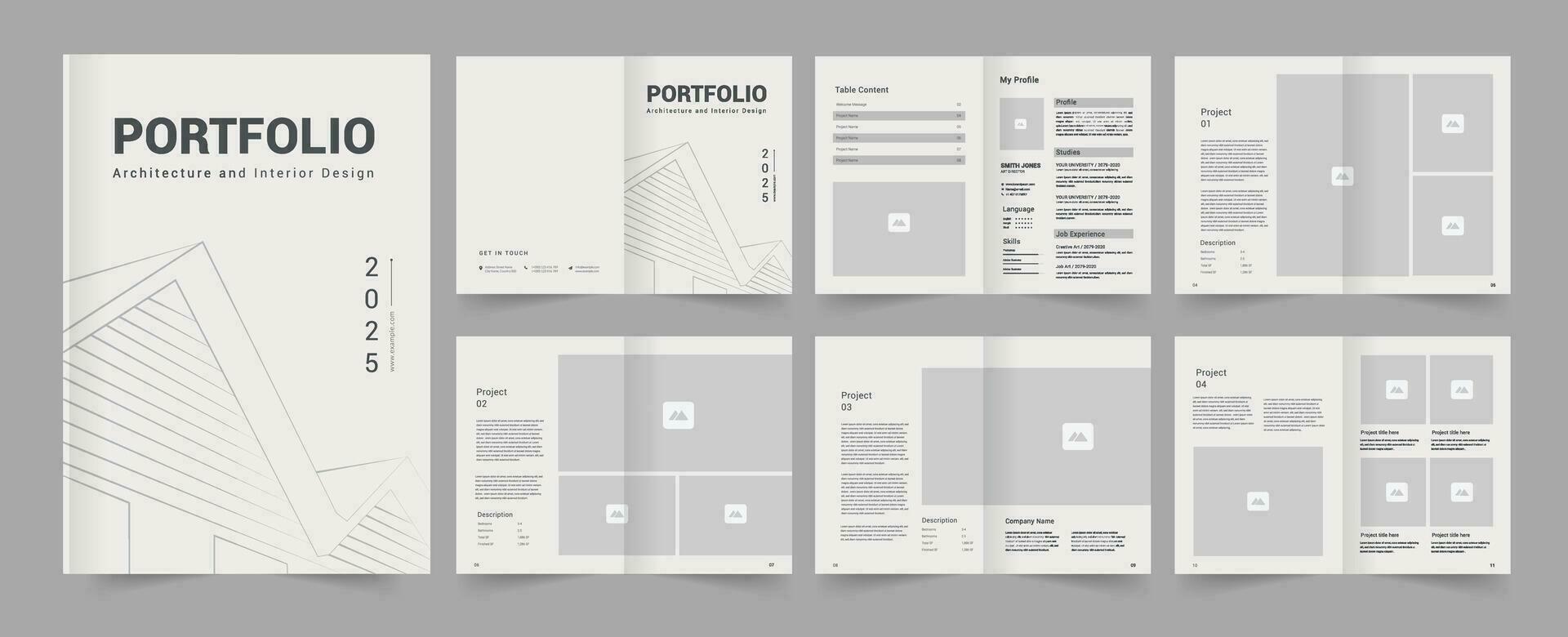 Architecture portfolio or Interior portfolio template design vector