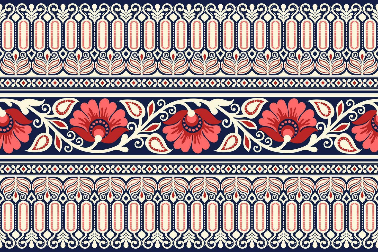 Floral seamless background. pattern geometric ethnic lace pattern design floral embroidery for  textile fabric printing wallpaper carpet. Embroidery neck vector