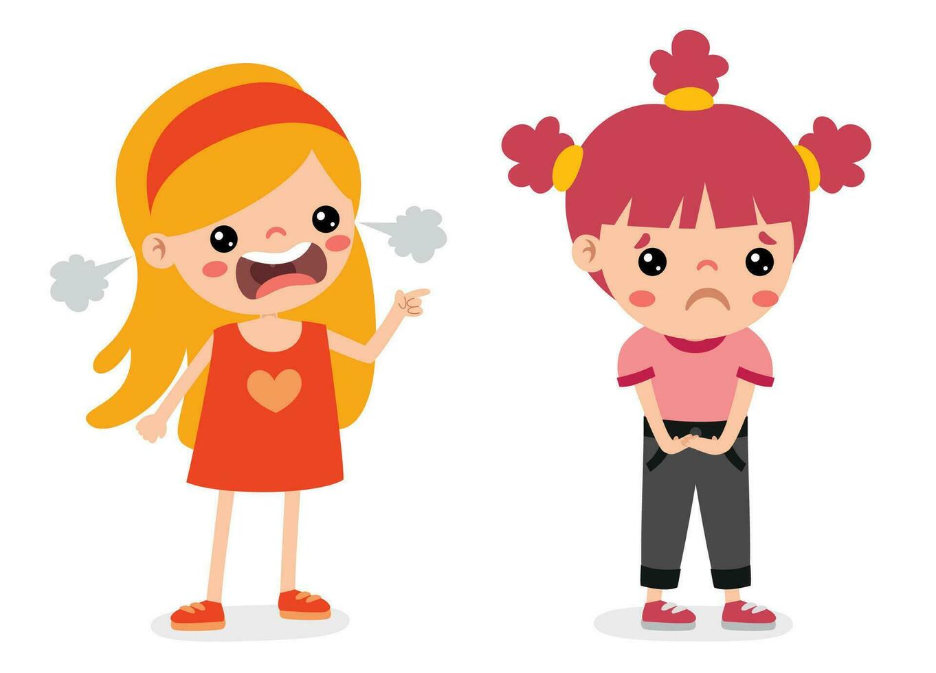 Cartoon Illustration Of Kids Quarrel vector