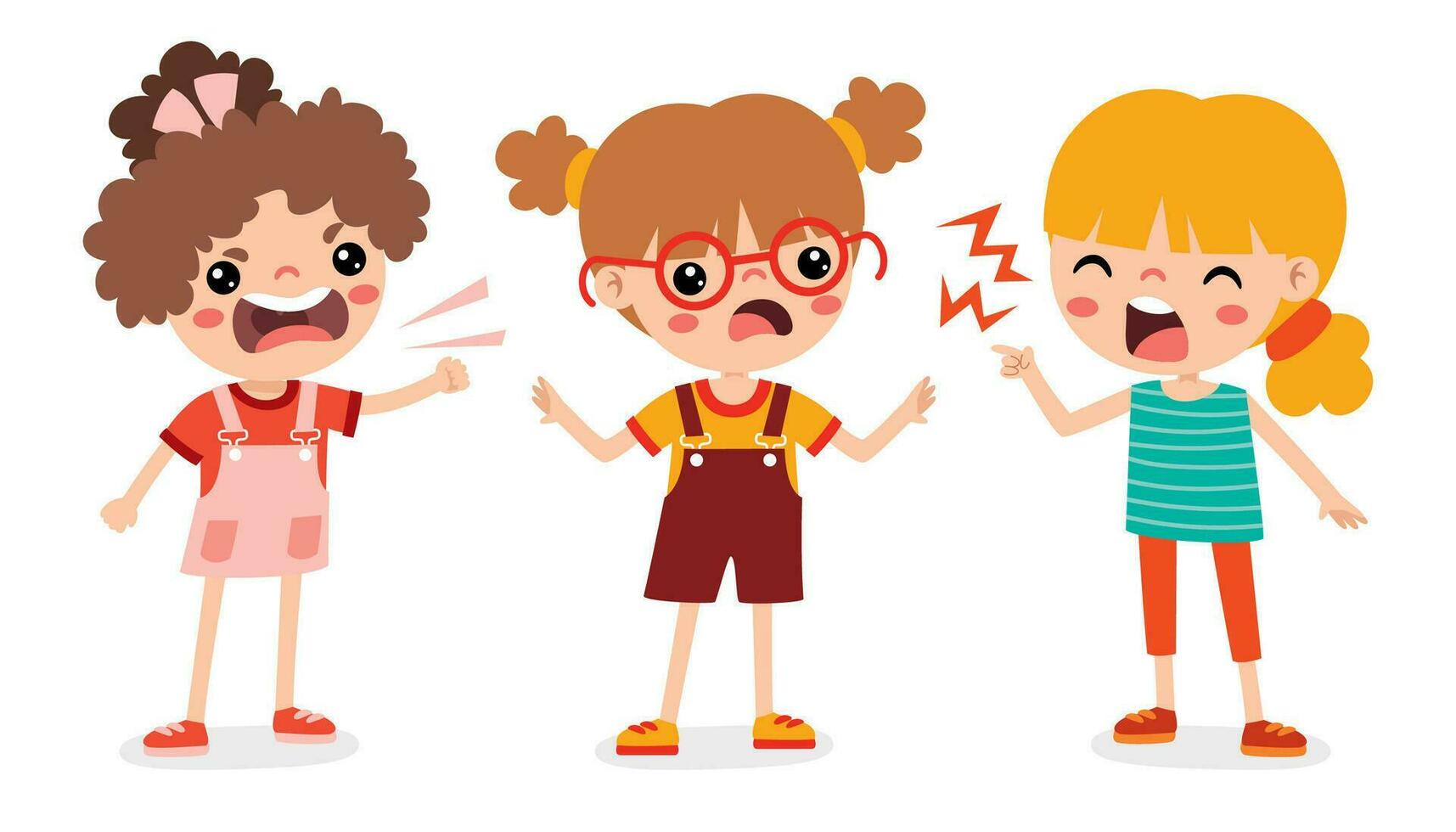 Cartoon Illustration Of Kids Quarrel vector