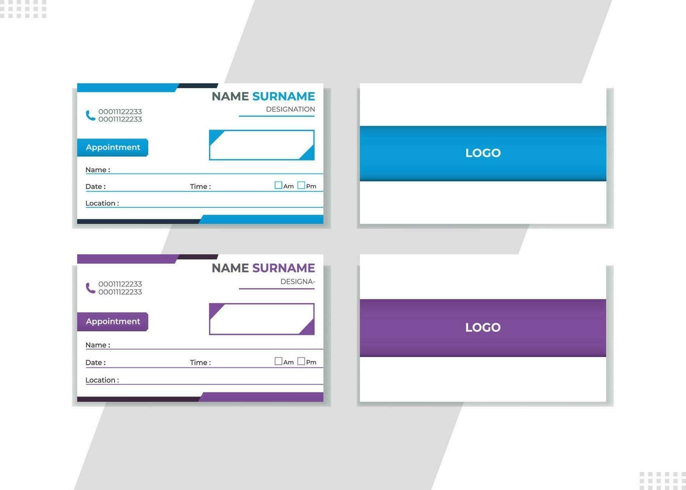 Appointment Card Design. vector