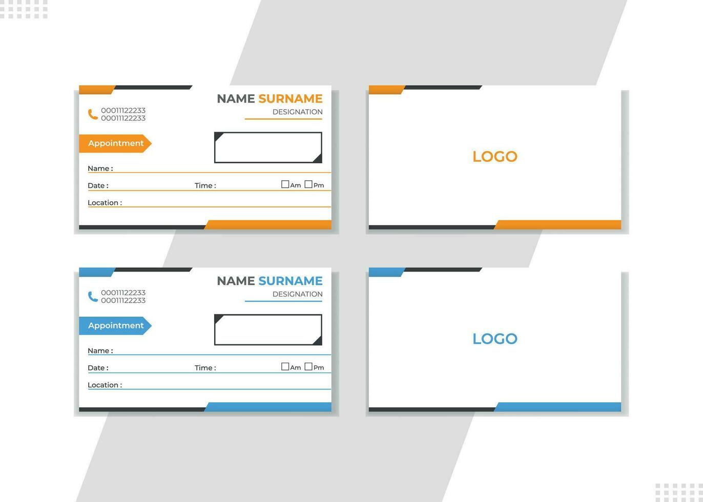 Appointment Card Design. vector