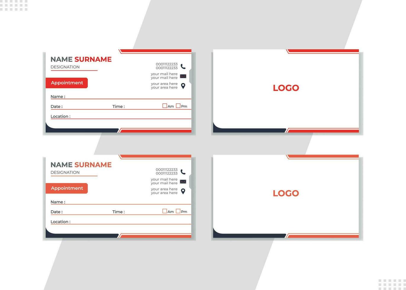 Appointment Card Design. vector