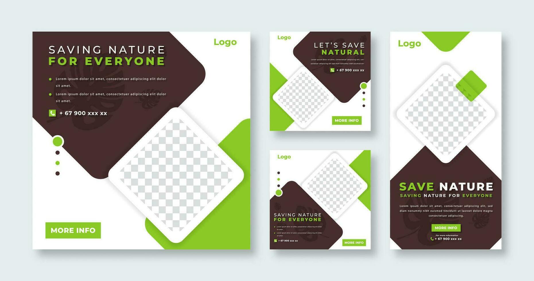 Saving Nature Social Media Post for Online Marketing Promotion Banner, Story and Web Internet Ads Flyer vector