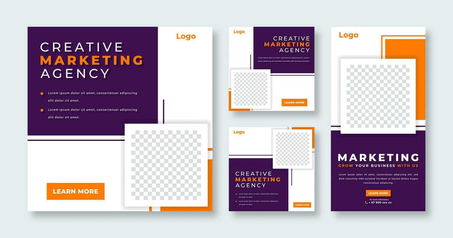 Creative Marketing Agency Social Media Post for Online Marketing Promotion Banner, Story and Web Internet Ads Flyer vector