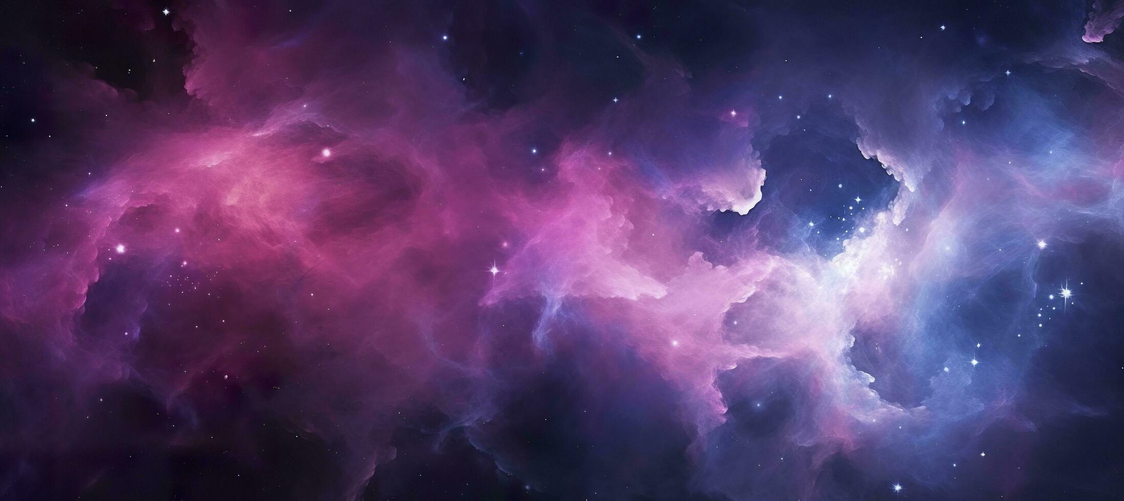Galaxy texture with stars and beautiful nebula in the background, pink and gray. AI Generated photo
