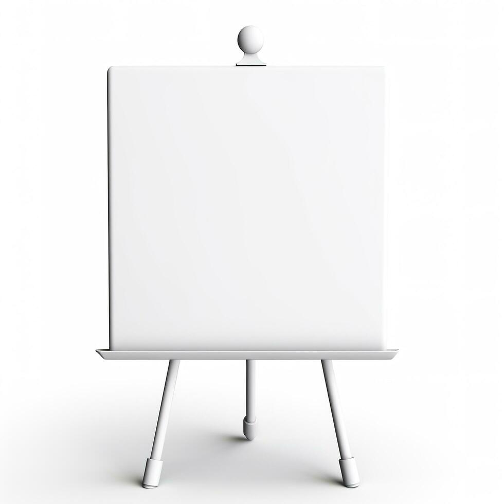 blank whiteboard on the wall. Generative AI photo