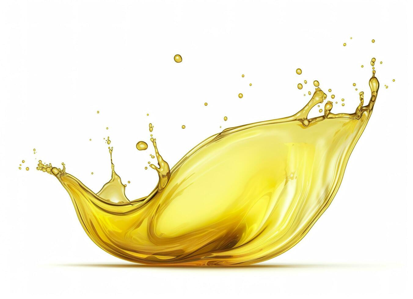 Olive or engine oil splash, cosmetic serum liquid isolated on white background. Generative AI photo