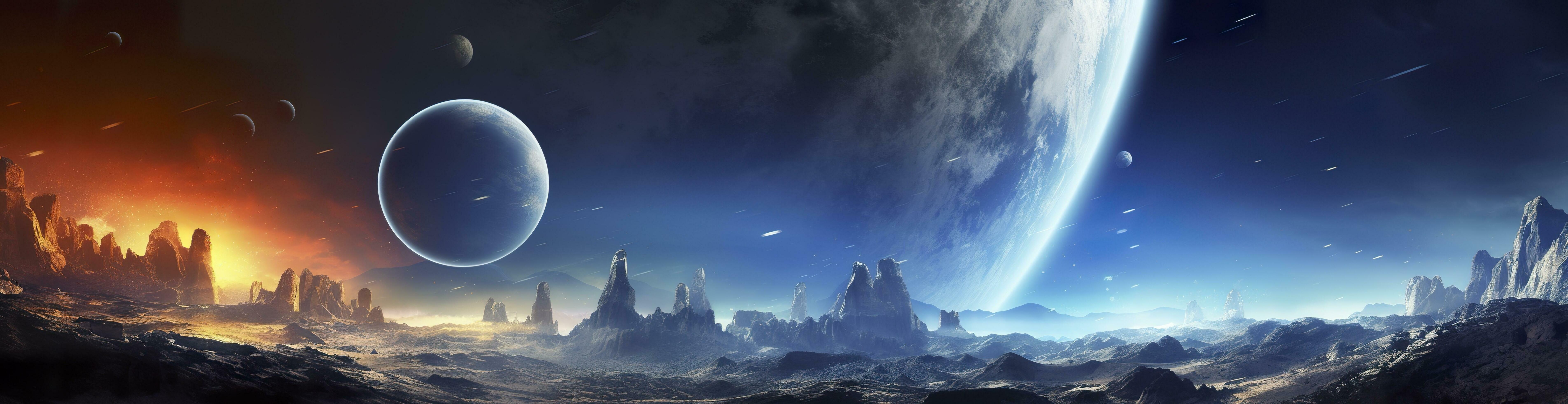 Panorama Planets In Space Panorama Planets In Space