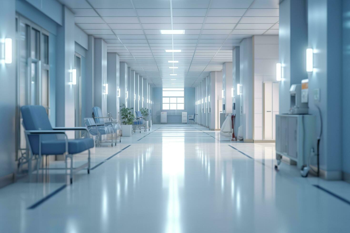 Ideal Healthcare Background with Surrealist Blurry Hospital Scene. AI Generative photo