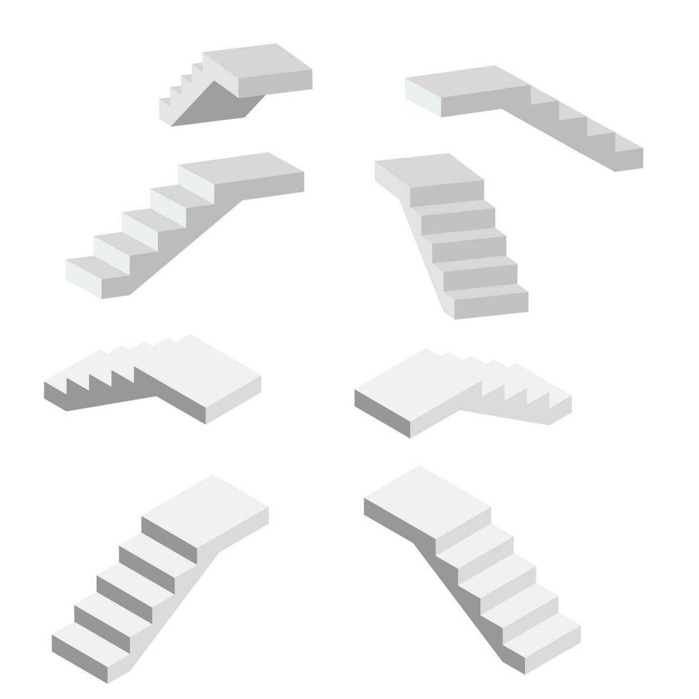 White 3d ladder vector illustration,