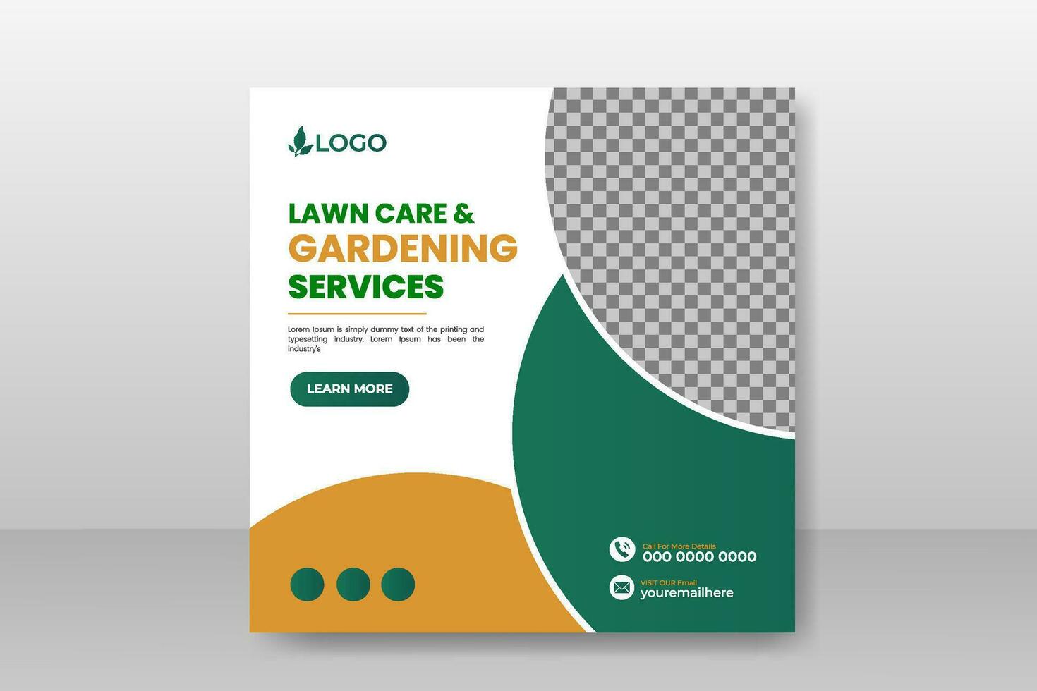 lawn care and gardening service social media cover or post and web banner design template vector