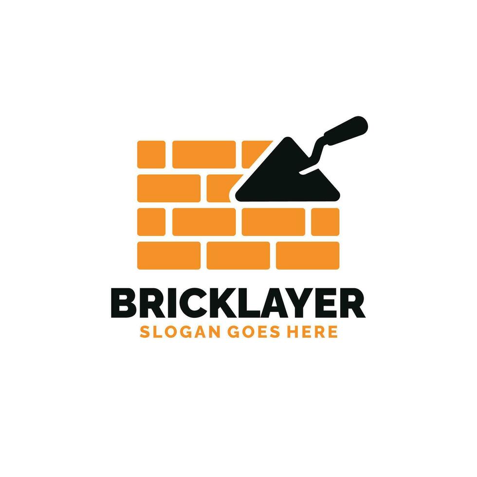 Bricklayer logo design vector illustration