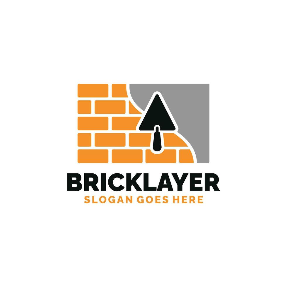 Bricklayer logo design vector illustration