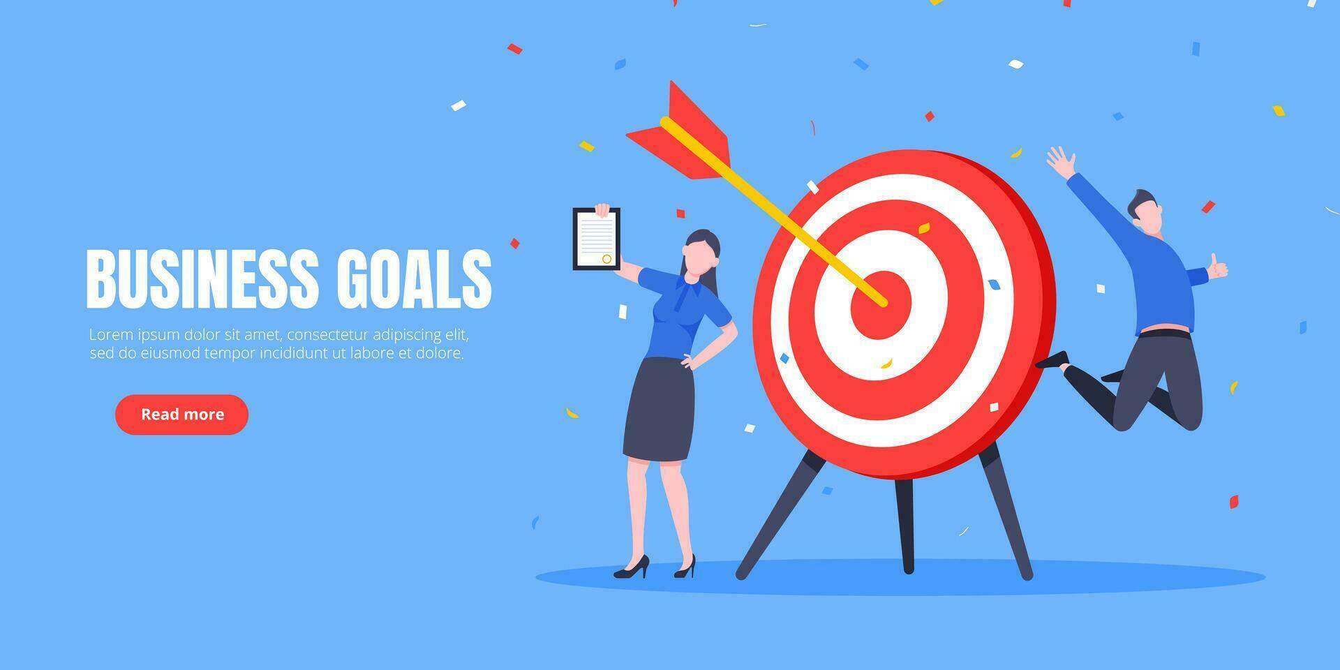 Goal achievement business concept sport target icon and arrow in the bullseye. vector