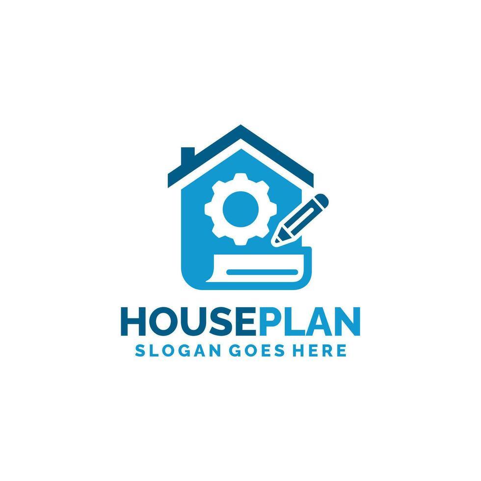 House plan logo design vector illustration. Blueprint logo