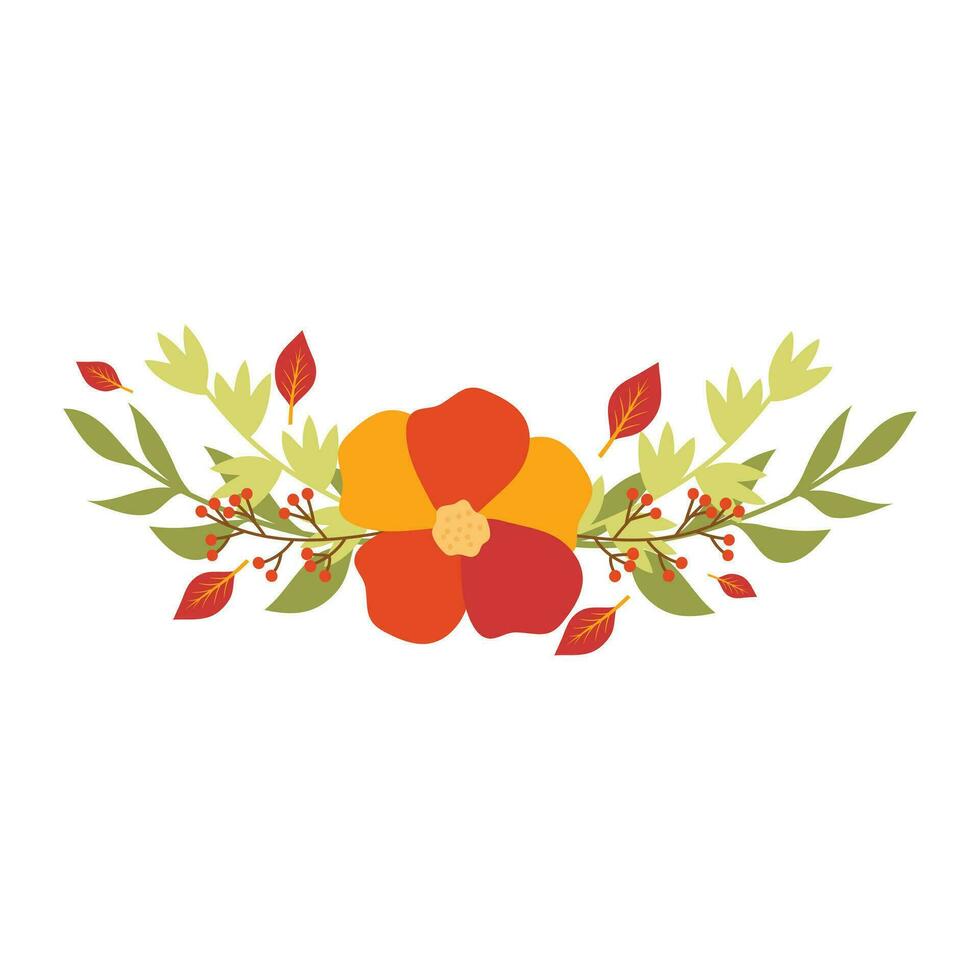 Autumn Fall Floral Frame Decoration Design For Invitations, Cards, Monograms, etc. vector