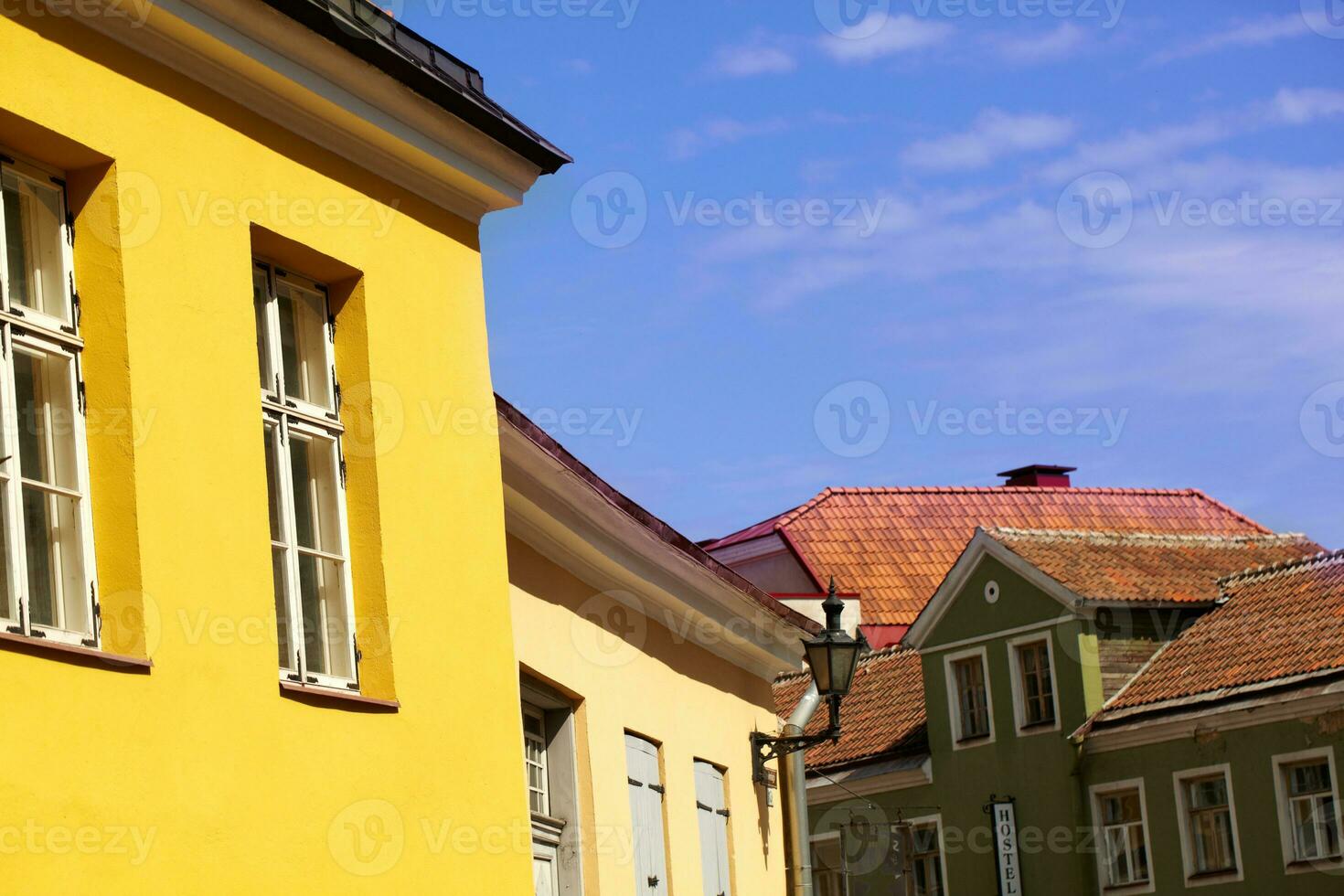Yellow and red roofs photo
