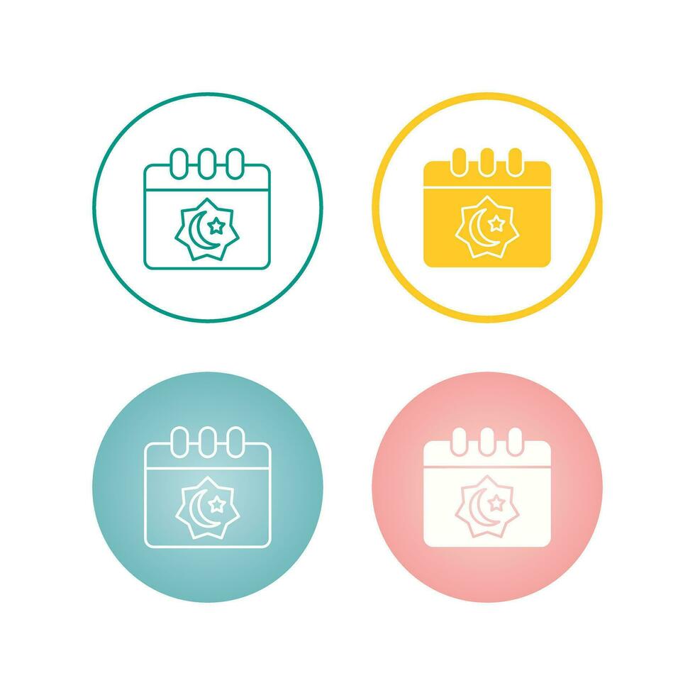 Islamic Calendar Vector Icon