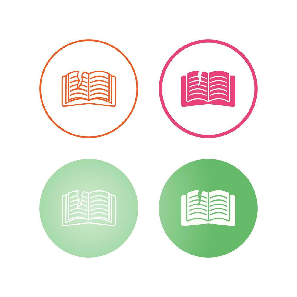 Teared Book Vector Icon