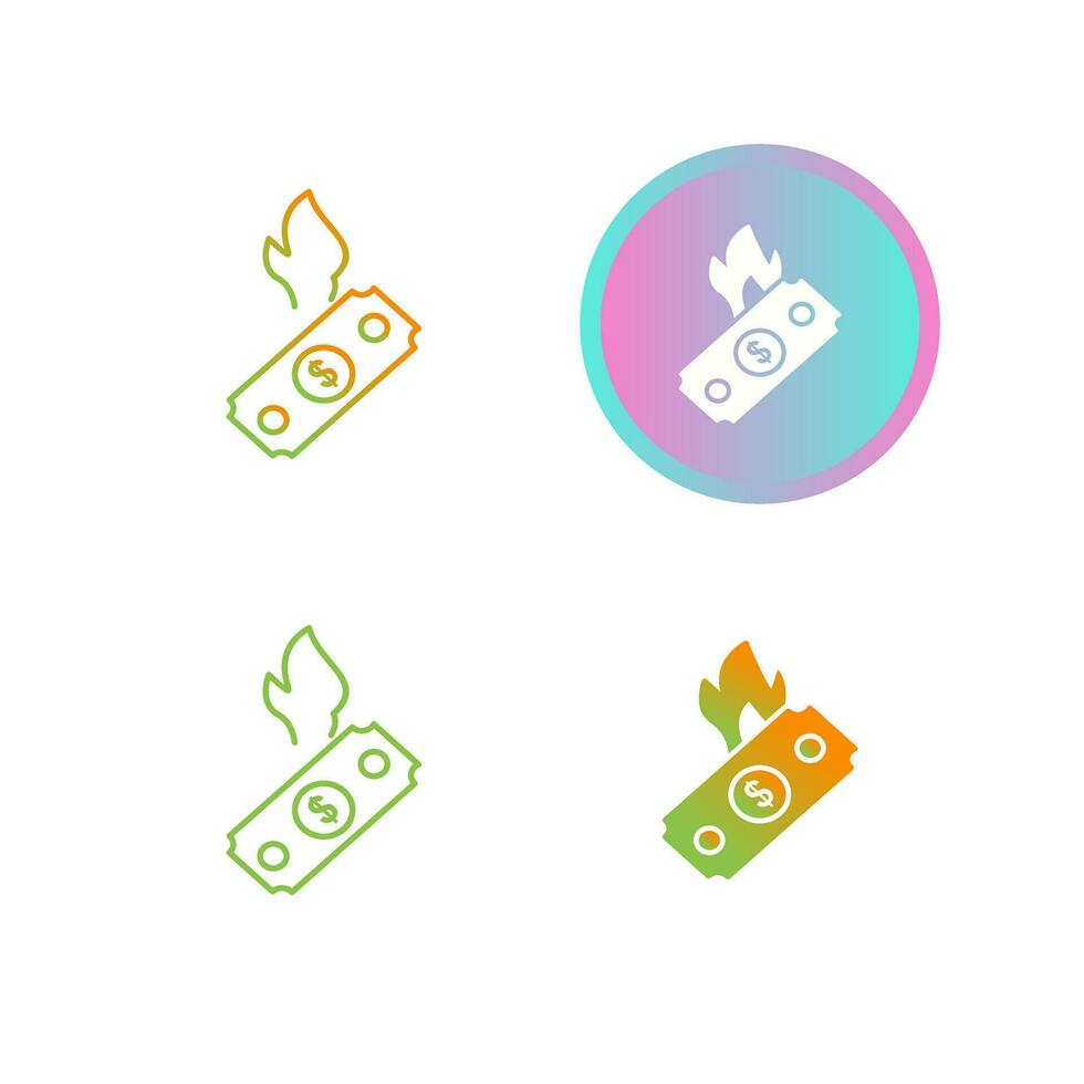 Dollar on Fire Vector Icon