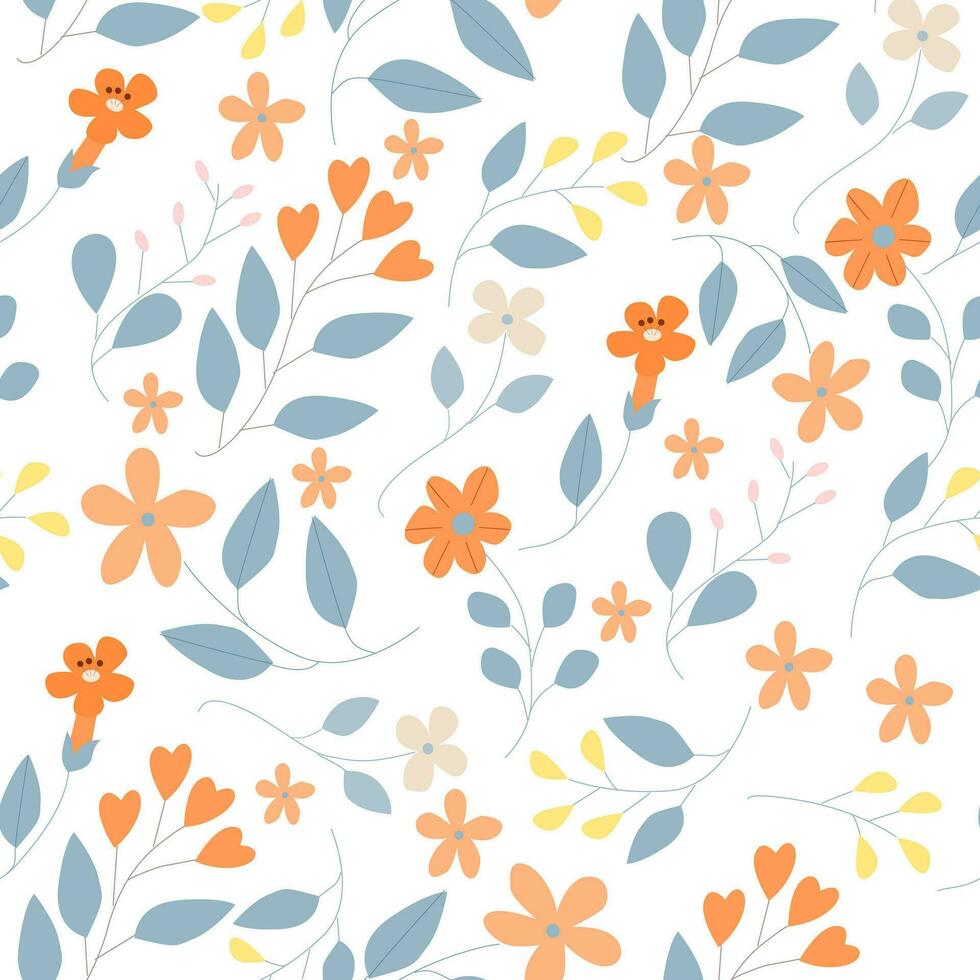 Simple Cute Flower Seamless Pattern vector