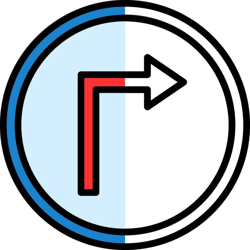 Right Turn Vector Icon Design