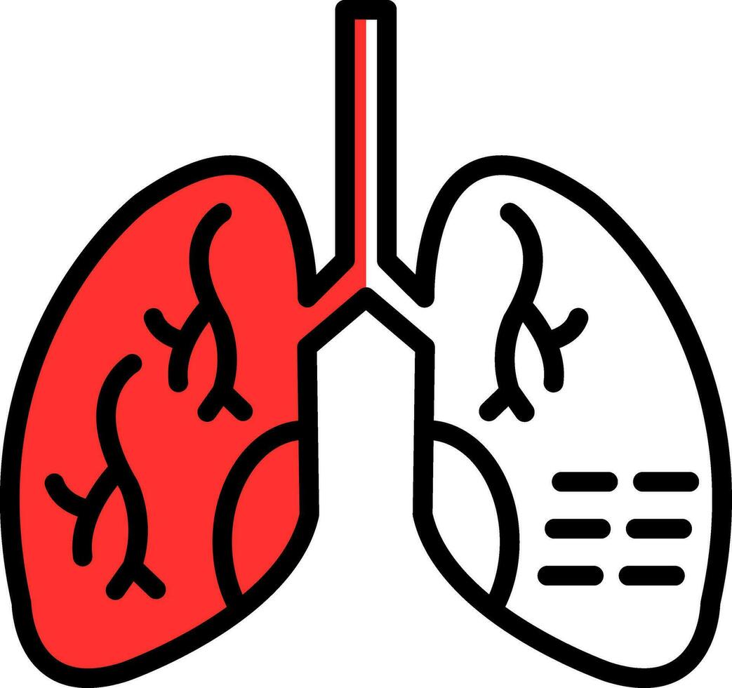 pulmón enfermedades vector icono diseño