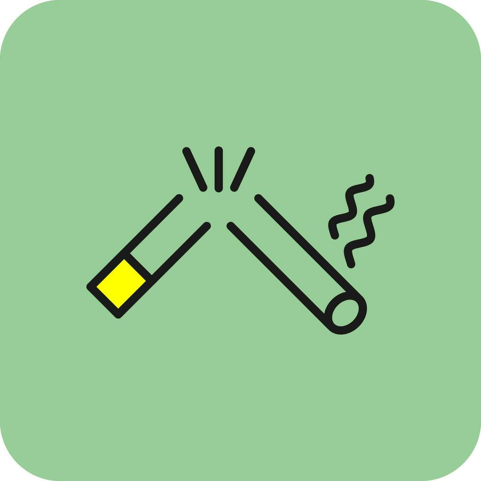 Broken Cigarette Vector Icon Design