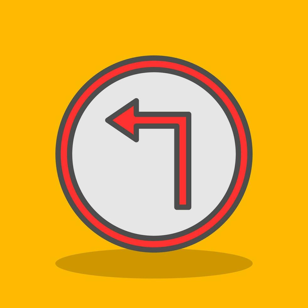 Left Turn Vector Icon Design