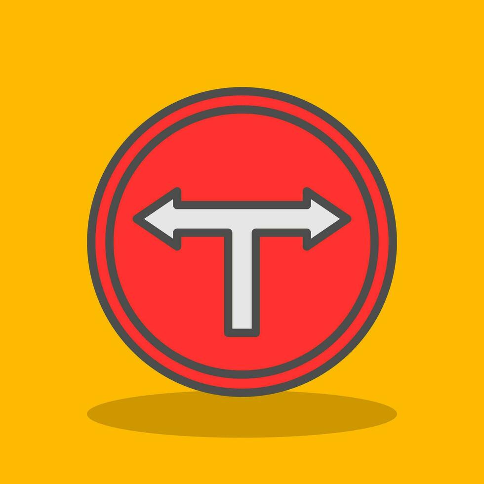 T Junction Vector Icon Design