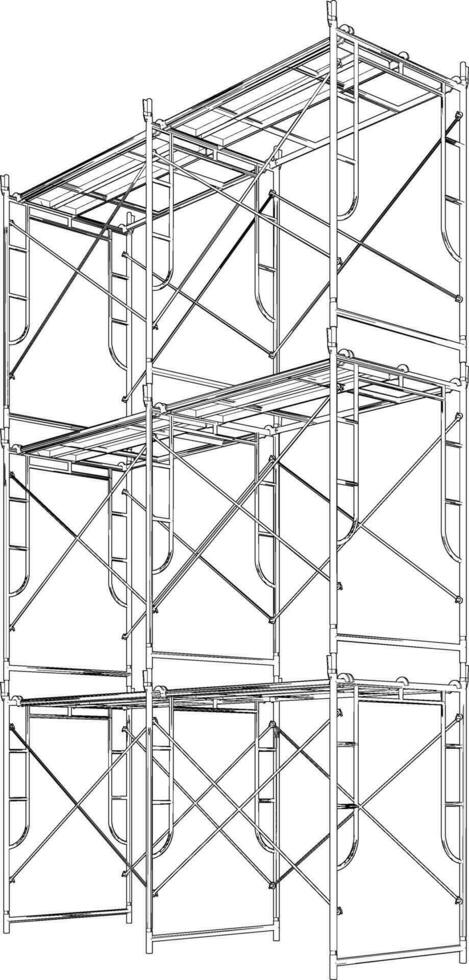3d ilustración de edificio y construcción vector