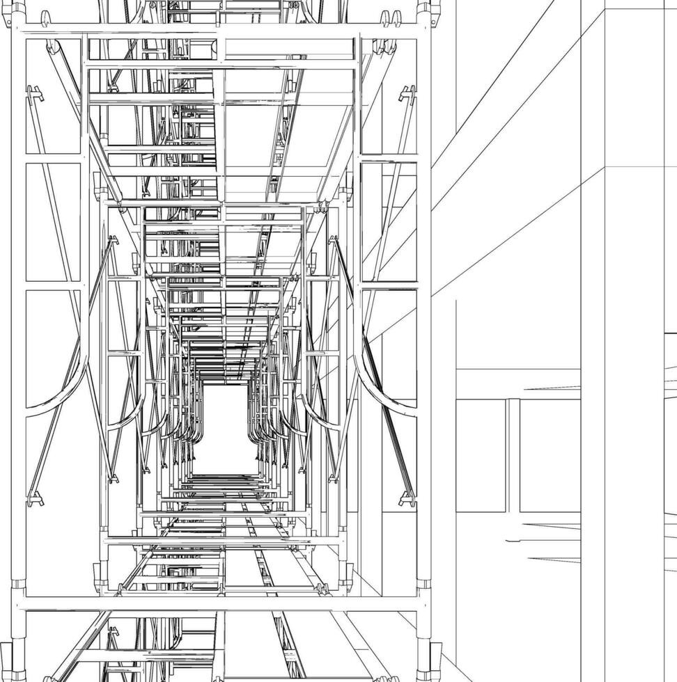 3D illustration of building and construction vector