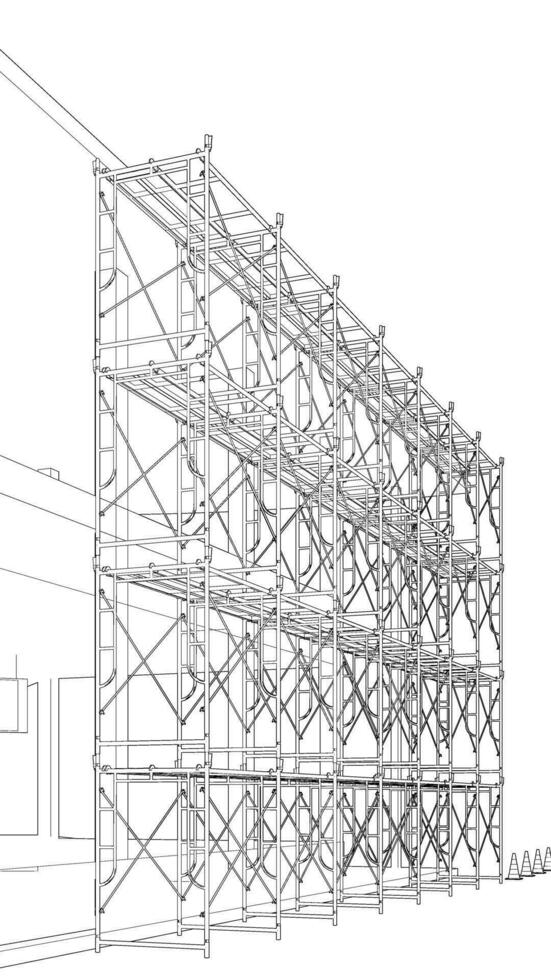 3d ilustración de edificio y construcción vector