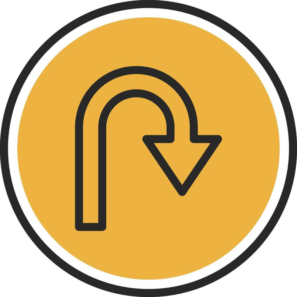 U Turn Vector Icon Design