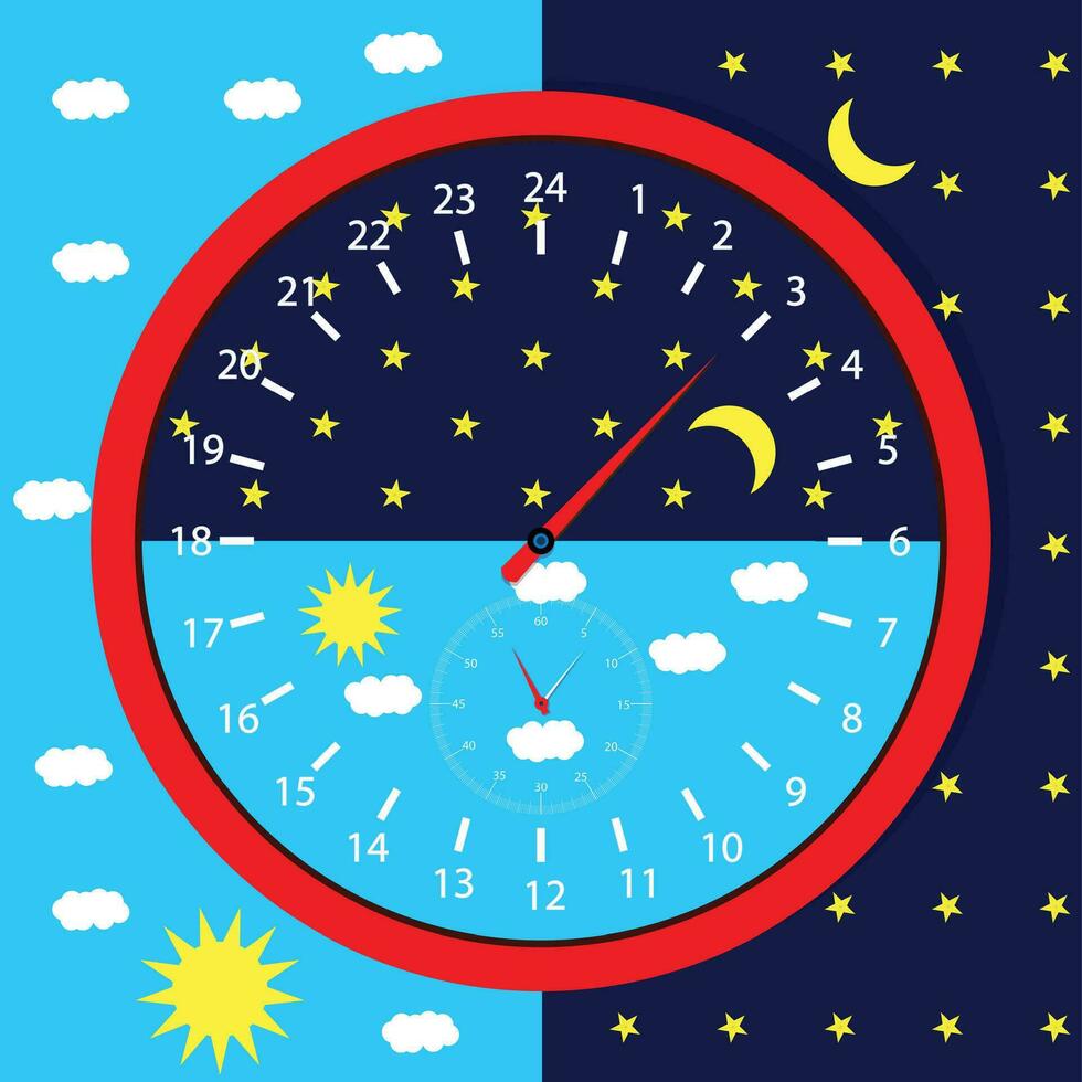 02 reloj día noche marcar vector