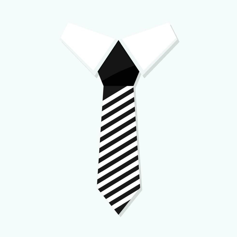 Necktie business style. Tie and necktie isolated, vector necklace and cravat illustration