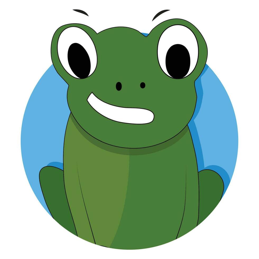 Green frog icon app vector. Frog isolated, toad cartoon illustration vector