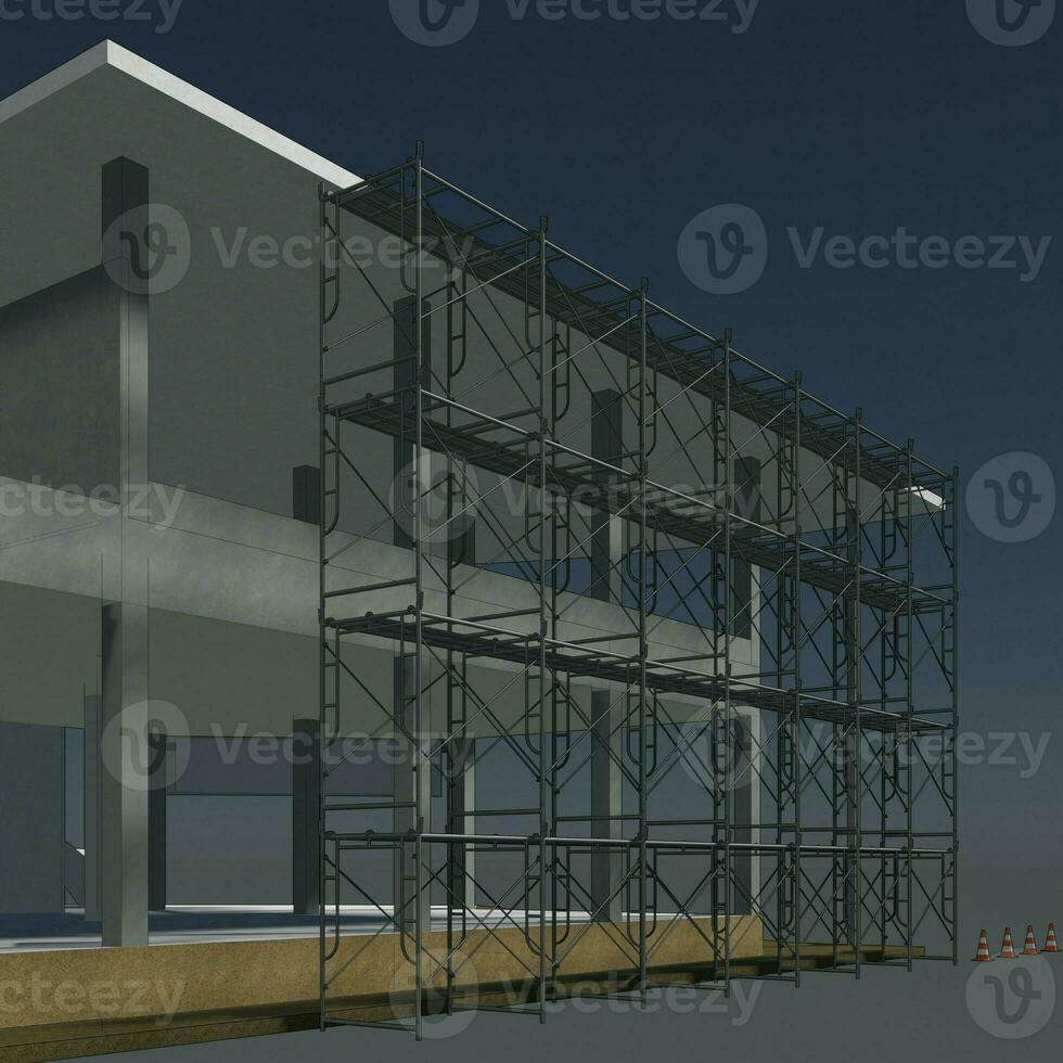 3D illustration of building and construction photo