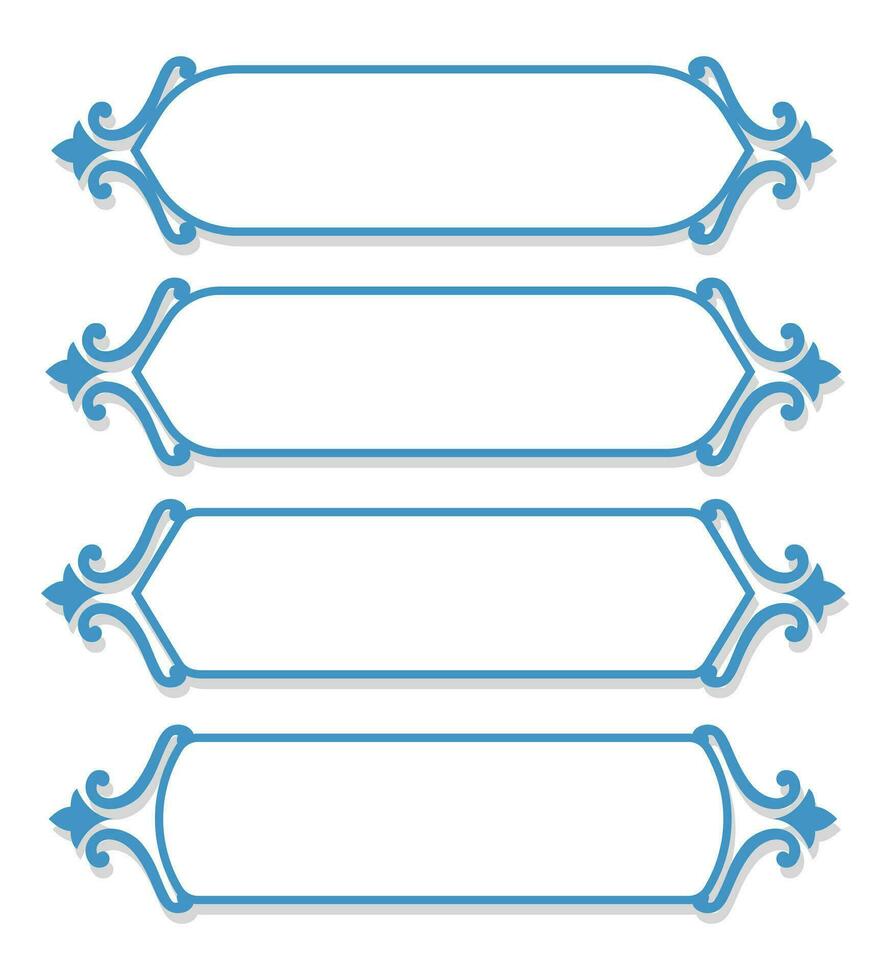 Vector Islamic text box title frame Arabic frames set